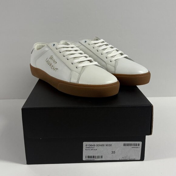 Saint Laurent Women Court Classic Leather Sneakers 610649 00N00 9030 - Picture 10 of 13